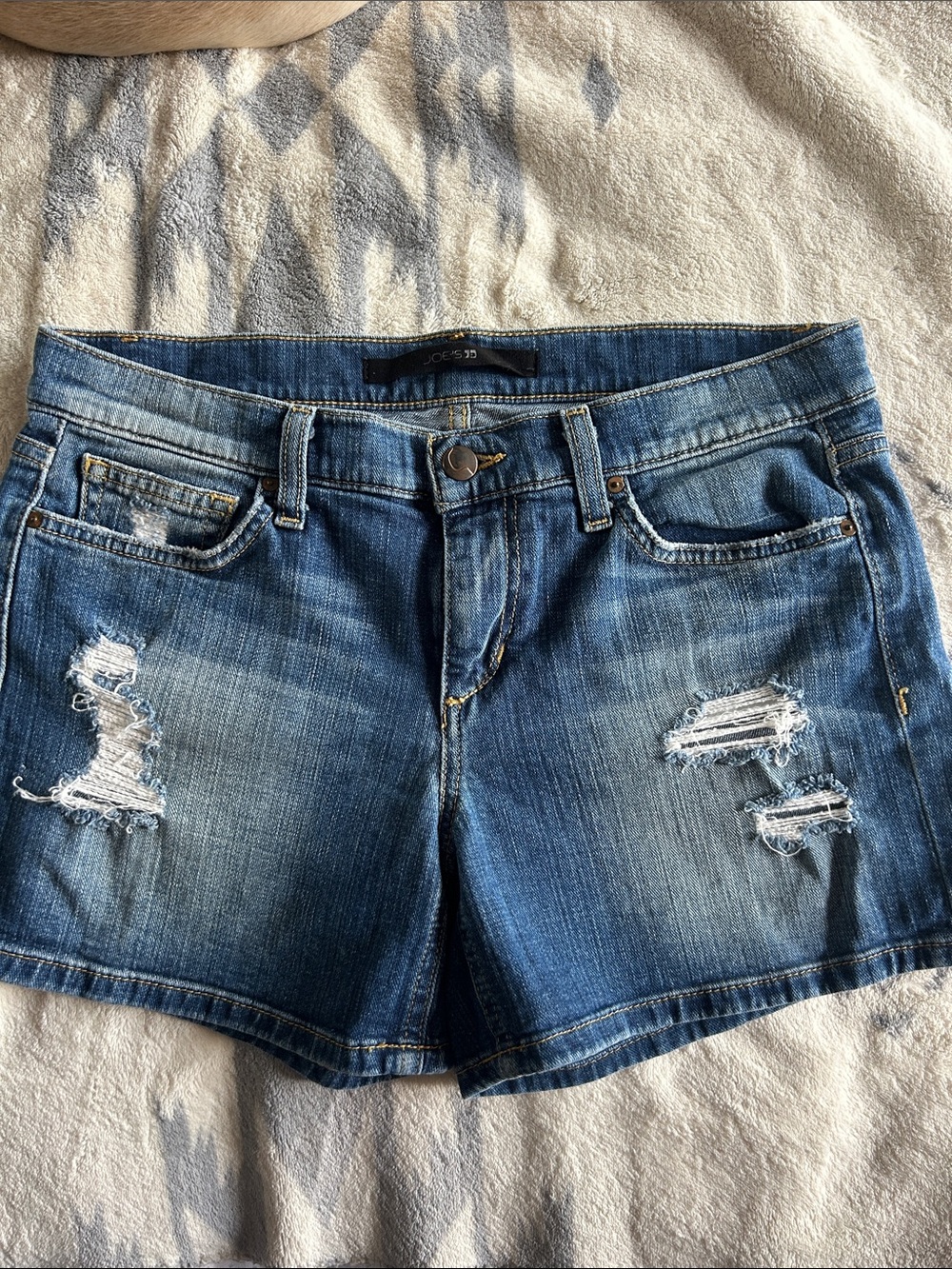 Joe's Jeans Penelope Distressed Blue Denim Shorts
